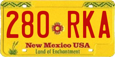 NM license plate 280RKA