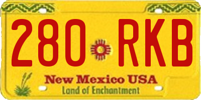 NM license plate 280RKB