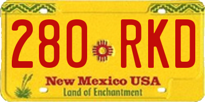 NM license plate 280RKD