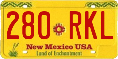 NM license plate 280RKL