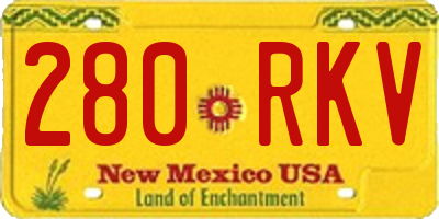 NM license plate 280RKV