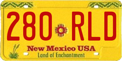 NM license plate 280RLD