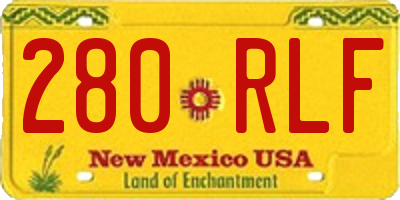 NM license plate 280RLF