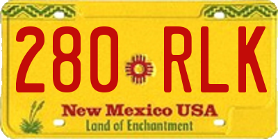NM license plate 280RLK