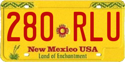NM license plate 280RLU
