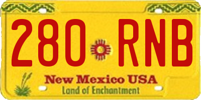 NM license plate 280RNB