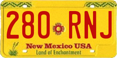 NM license plate 280RNJ