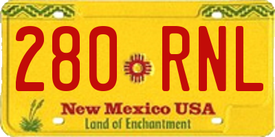 NM license plate 280RNL