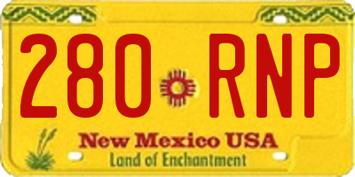 NM license plate 280RNP