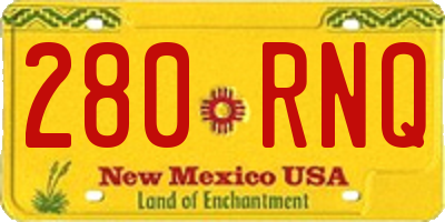 NM license plate 280RNQ