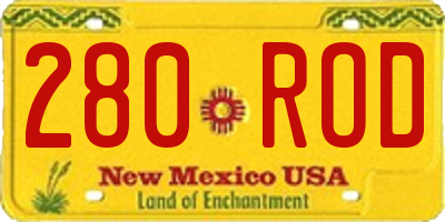 NM license plate 280ROD