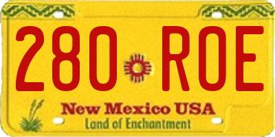 NM license plate 280ROE