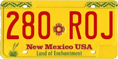 NM license plate 280ROJ