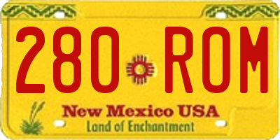 NM license plate 280ROM