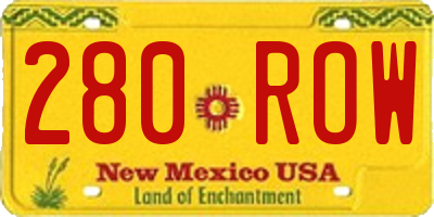 NM license plate 280ROW