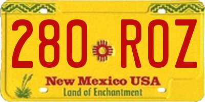 NM license plate 280ROZ