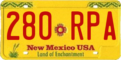 NM license plate 280RPA