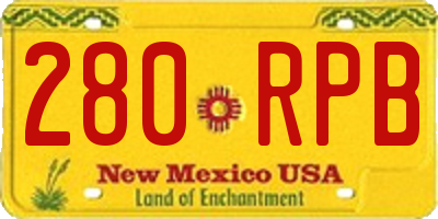 NM license plate 280RPB