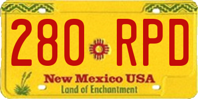 NM license plate 280RPD