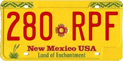 NM license plate 280RPF