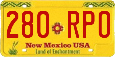 NM license plate 280RPO