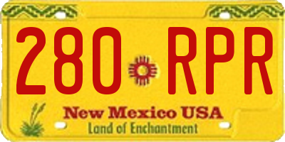 NM license plate 280RPR