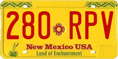 NM license plate 280RPV