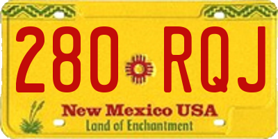 NM license plate 280RQJ