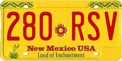 NM license plate 280RSV