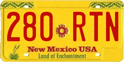 NM license plate 280RTN