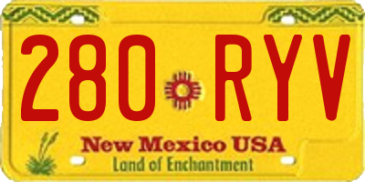 NM license plate 280RYV