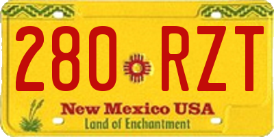 NM license plate 280RZT