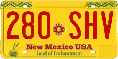 NM license plate 280SHV