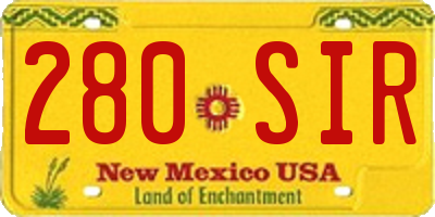 NM license plate 280SIR