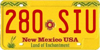 NM license plate 280SIU
