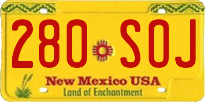 NM license plate 280SOJ