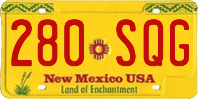 NM license plate 280SQG