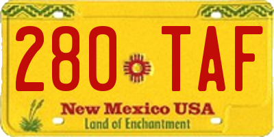 NM license plate 280TAF