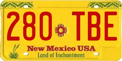 NM license plate 280TBE