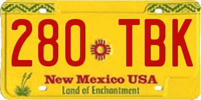 NM license plate 280TBK
