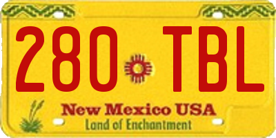 NM license plate 280TBL