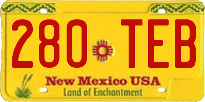 NM license plate 280TEB