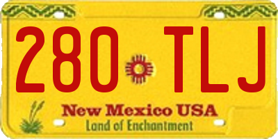 NM license plate 280TLJ