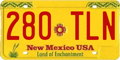 NM license plate 280TLN