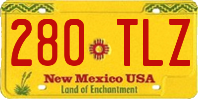 NM license plate 280TLZ