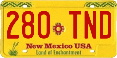 NM license plate 280TND