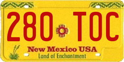 NM license plate 280TOC