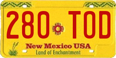 NM license plate 280TOD