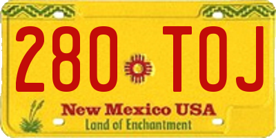 NM license plate 280TOJ