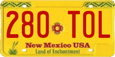 NM license plate 280TOL
